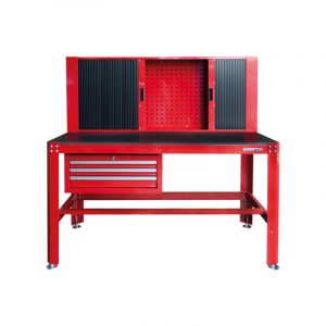 Mesa de taller con armario de puertas correderas y cajones (PRO Series)