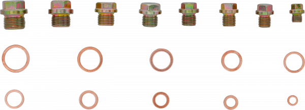 Surtido de tapones de cárter y arandelas de cobre 534 piezas - Imagen 2